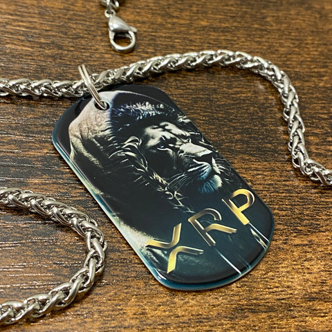 Noir XRP Lion | Stainless Steel Sublimated Dog Tag
